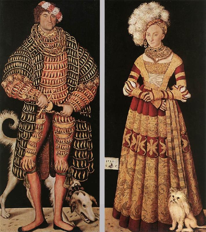 CRANACH, Lucas the Elder Portraits of Henry the Pious, Duke of Saxony and his wife Katharina von Mecklenburg dfg oil painting picture